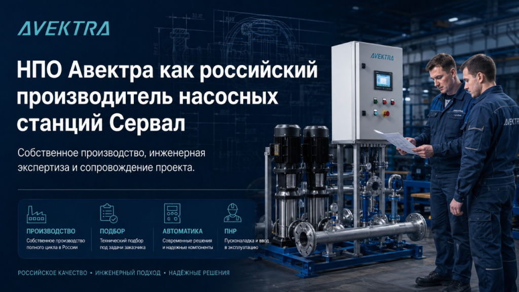 НПО «Авектра» — российский производитель насосных станций Сервал